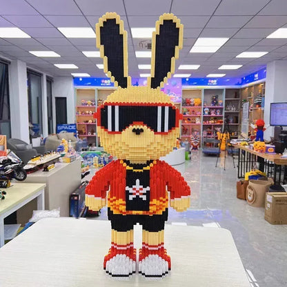 Kids Toy Candy Rabbit Colorful and Cute 3D Mini DIY Model Desktop Decoration Building Block Micro Bricks Christmas Birthday Gift