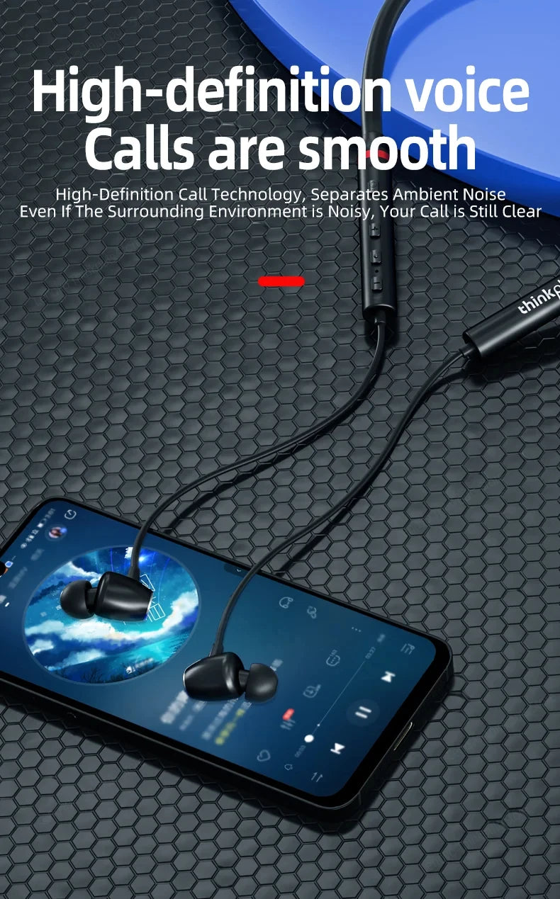 100% Origial Lenovo HE05X Bluetooth Earphones Earphone Waterproof Earplugs HIFI Sound Magnetic Neckband Headset Sports Headphone