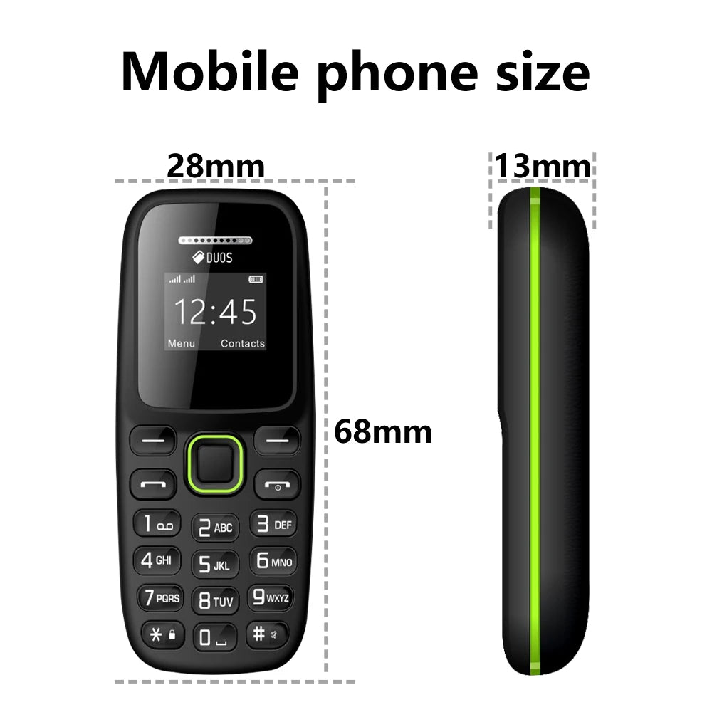 Button Mini Mobile Phone Bluetooth Earphone Dual SIM Cards Low Radiation Pocket Telephone Recording Alarm Backup Phone for Sport