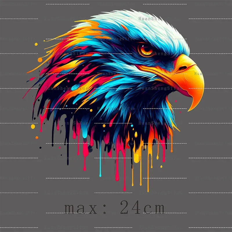 Color Fluid Painting Ironing Sticker Clothes DTF Fashion T-shirt Hoodie DIY Jacket Patch Hot Paste Paper