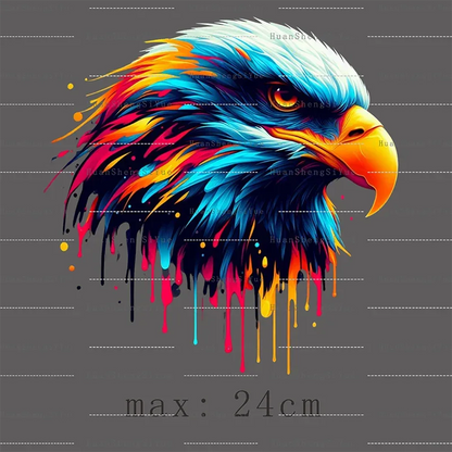 Color Fluid Painting Ironing Sticker Clothes DTF Fashion T-shirt Hoodie DIY Jacket Patch Hot Paste Paper