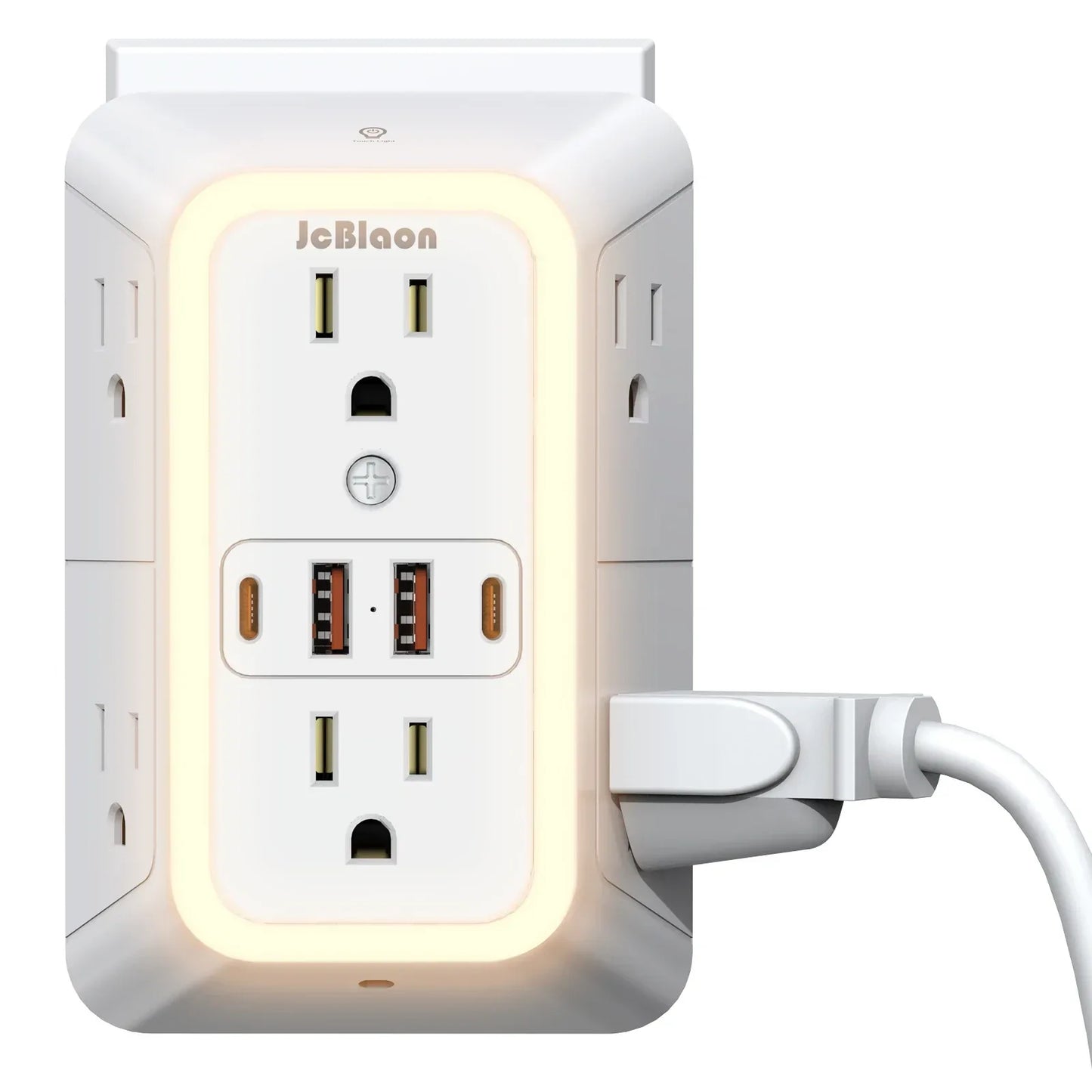 US AC Plug with Induced Light Wall Mounted Power Strip Multi-sockets Network Filter with USB Charging Network Filter Adapter
