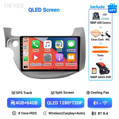 Android 15 Car Radio For Honda Fit Jazz 2008-2013 2din Android 12 Carplay Multimidia Video Player Navigation GPS Head Unit