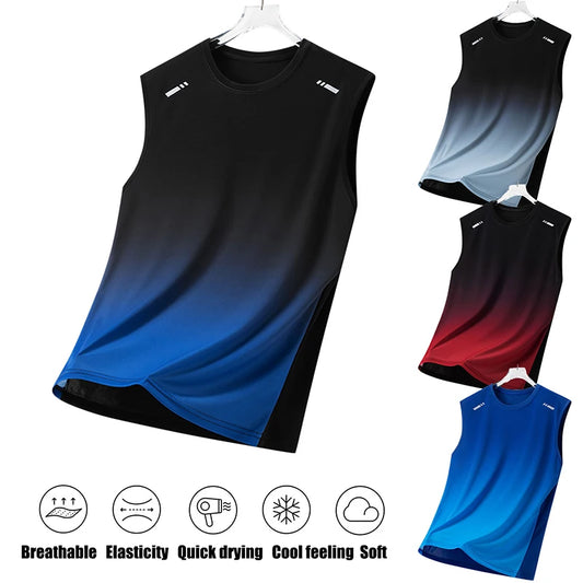 Summer Marathon Quick Dry Vest Men's Fitness Lightweight Breathable Ice Vest Men Running Moisture-Absorbent Mesh Sports Vest by PDG ibma