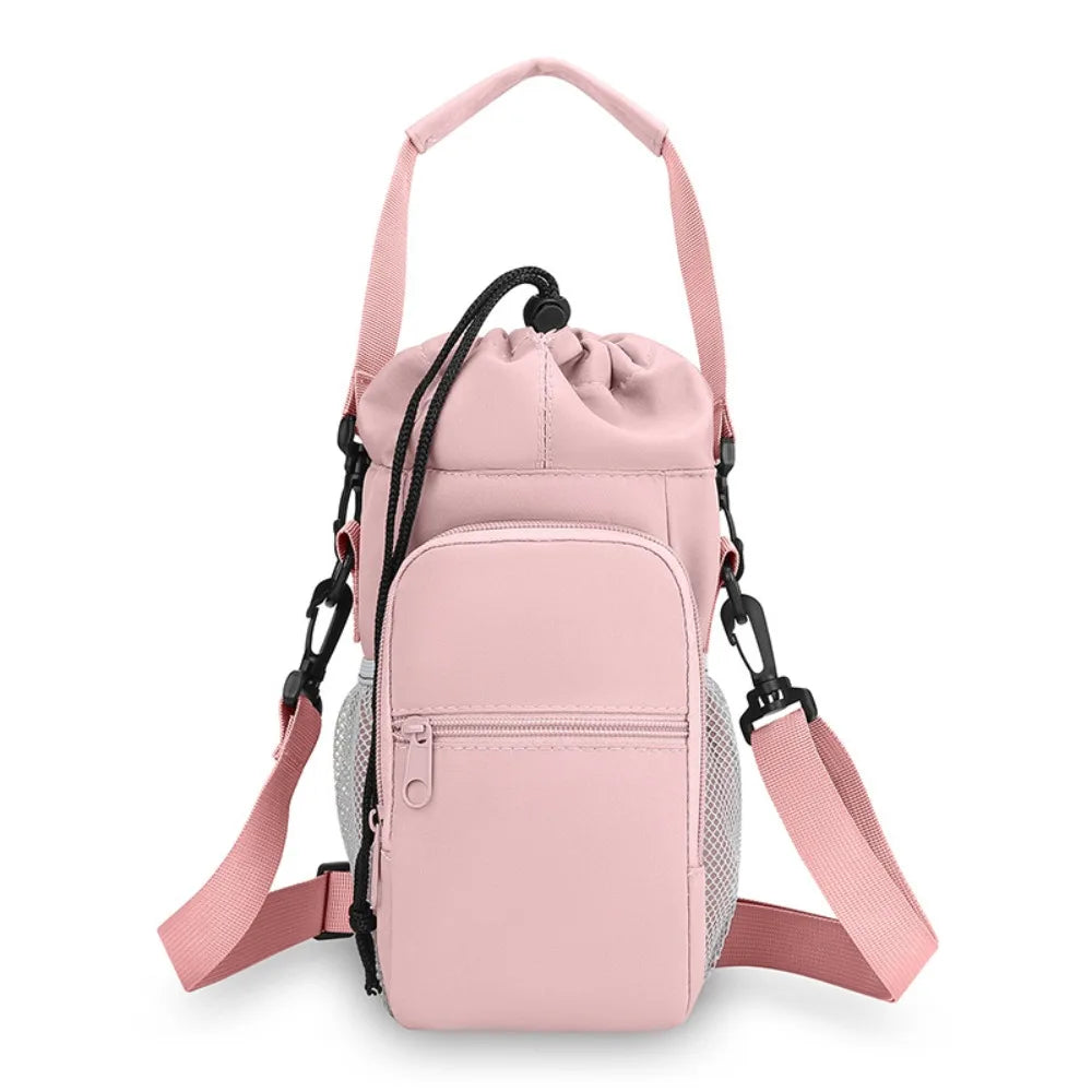 Universal Portable Water Bottle Bag Waterproof with Phone Pocket Insulated Cup Protective Cover Adjustable Strap Creative