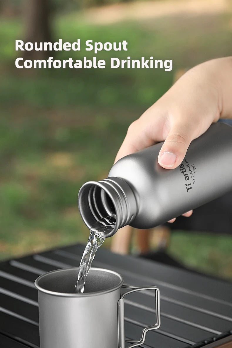 Tiartisan PureTitanium Sports Bottle Outdoor Ultralight Portable Cycling Water Bottle Reusable Drinking Bottle