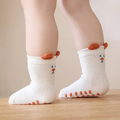 Children's Socks For Girls Boys Cotton Fashion Autumn Winter Kids Boy Girl Sock Cute Soft Baby Toddler Home Sock Anti Slip 3-5Y
