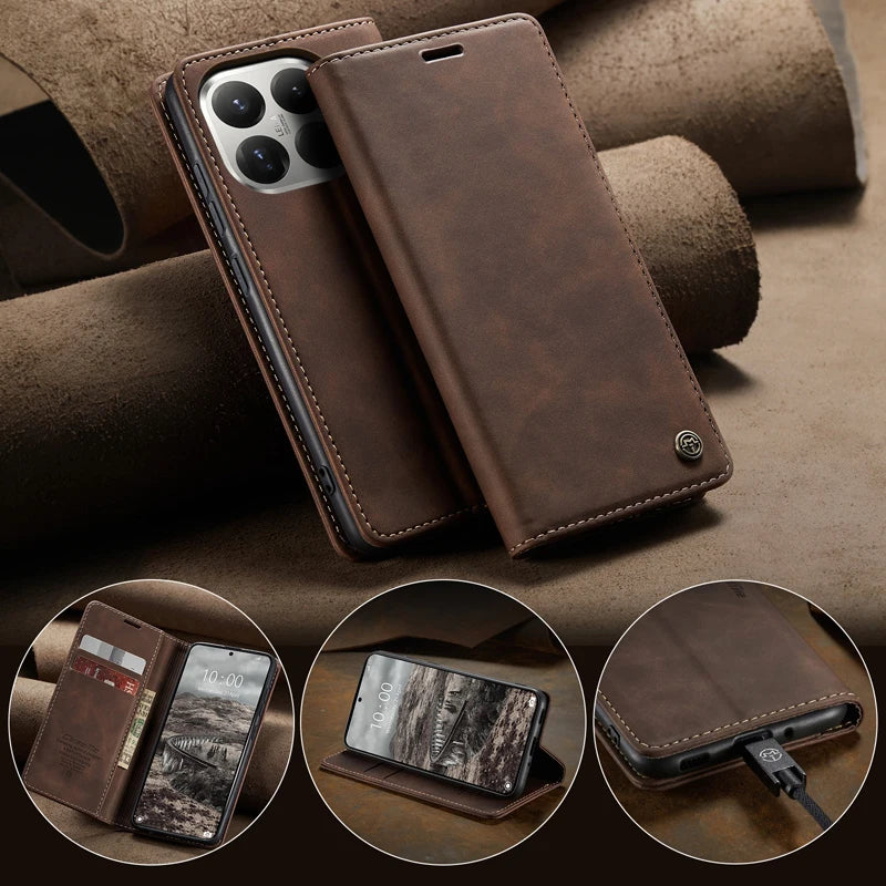 For Xiaomi 15T Pro 15T CaseMe Magnetic Retro Leather Flip Wallet Stand Cover With Card Slot for Xiaomi Mi 15 T Pro