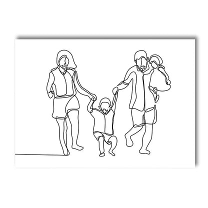 Love Hands Abstract Line Canvas Painting Family Portrait Print Mom Dad Daughter Son Art Poster Nordic Wall Pictures Home Decor