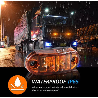 10PCS 2LED Warning Light Lightbar Breakdown Emergency Front Side Marker Light Clearance Lamp Assembly Auto Lamp Car Accessories