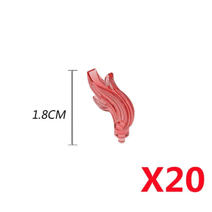 MOC Medieval Campfire Building Block Flame Wave Candle Transparent Wine Bottle Educational Toy Compatible Accessories Brick K054