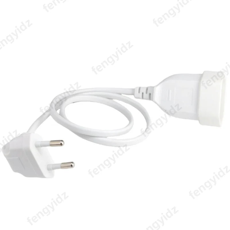Europea 90 Degree Male Plug To Female Socket Power Extension Cable For PC Computer PDU 0.3m/0.6m EU 2Prong Bend Angled Cord