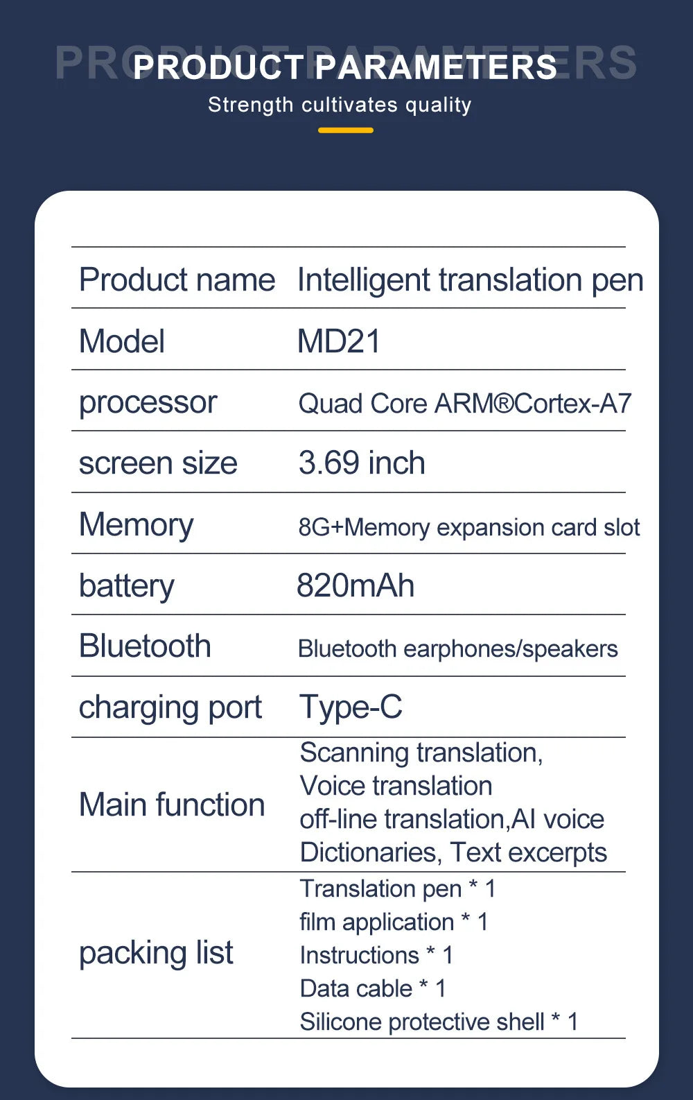 MD21 voice Translation Pen Real Time Intelligent Text Scanning Point Reading Learning Smart Voice Translator  Recording Pen