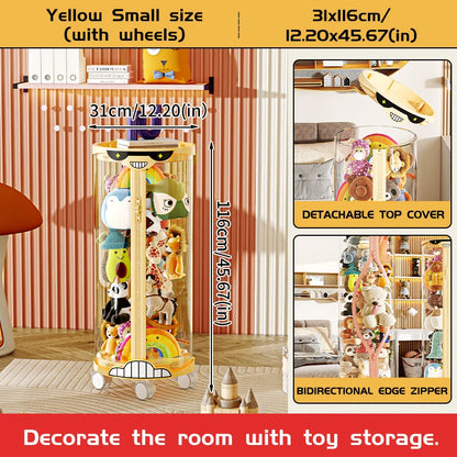 Extra Large Toy Storage Bucket Organize Home Plush Toys Neatly Sunglasses Smiley Design Top Can Place Figurines