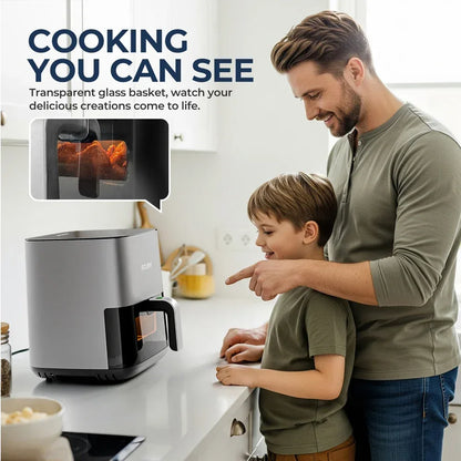 5L Air Fryer with Miui-Cyclone Tech, Electric Hot fryer Oven Oilless Cooker with Touch Control & Nonstick Basket, Visible Window