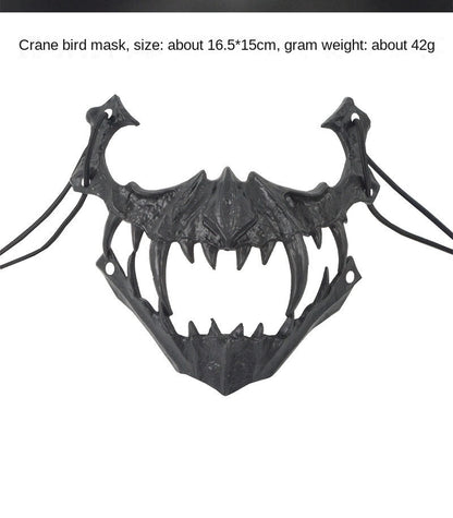 Halloween Mask Half-face Mask Cos Dragon God Fierce Tiger Night Fork Tengu Man Wolf Mask Performance Skull Masks