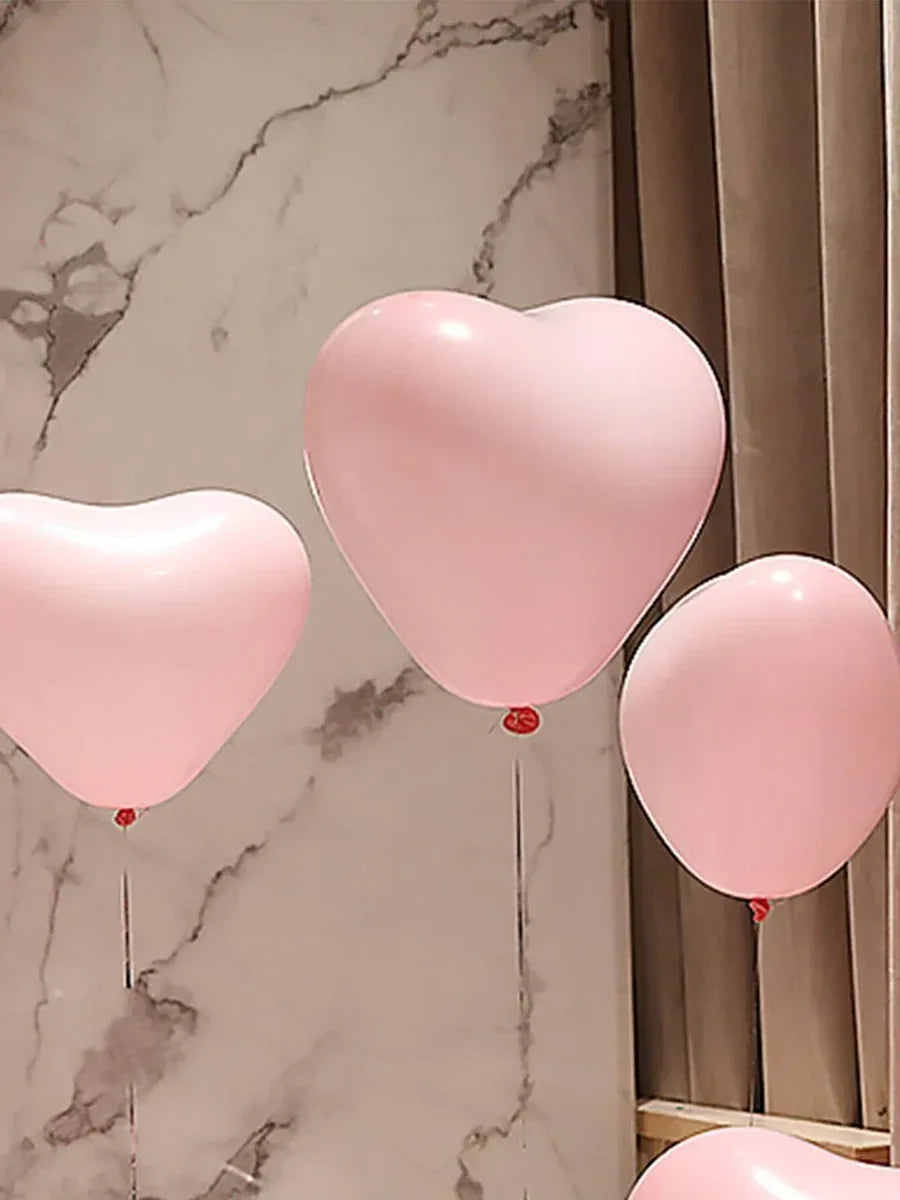 10/20Pcs Heart Shaped Balloons Red Pink Black Latex Balloon for DIY Valentine's Day Engagement Wedding Party Anniversary Decor