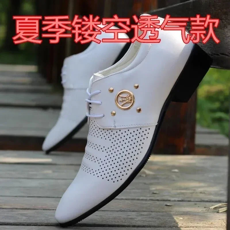 Summer Men Dress Shoes Male Leather Men Fashion Italian Business Colorful Party Wedding Shoe for Man Chaussures Homme De Luxe