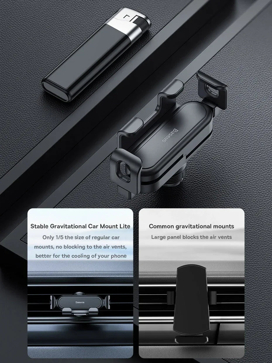 Baseus Car Phone Holder for Car Air Vent Mount Phone Holder Stand for iPhone Samsung Gravity Mobile Phone Holder Gps Flexible