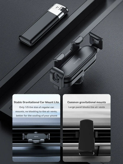 Baseus Car Phone Holder for Car Air Vent Mount Phone Holder Stand for iPhone Samsung Gravity Mobile Phone Holder Gps Flexible