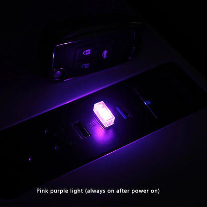Mini USB Car Light Universal Portable USB Atmosphere Light DC 5V USB LED Car Interior Lighting kit for Laptop Night Home Office