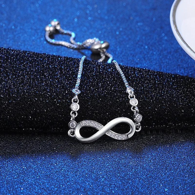 New fine Silver Color pretty Crystal Bracelets for Women Fashion Jewelry Party Wedding Accessories Valentine's Day Gifts