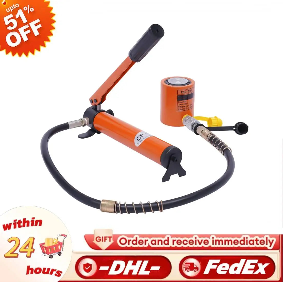 10T/20T Hydraulic Ram Cylinder Jack with CP-180 Hand Pump. Ideal for machinery & shipbuilding, offers reliable lifting.