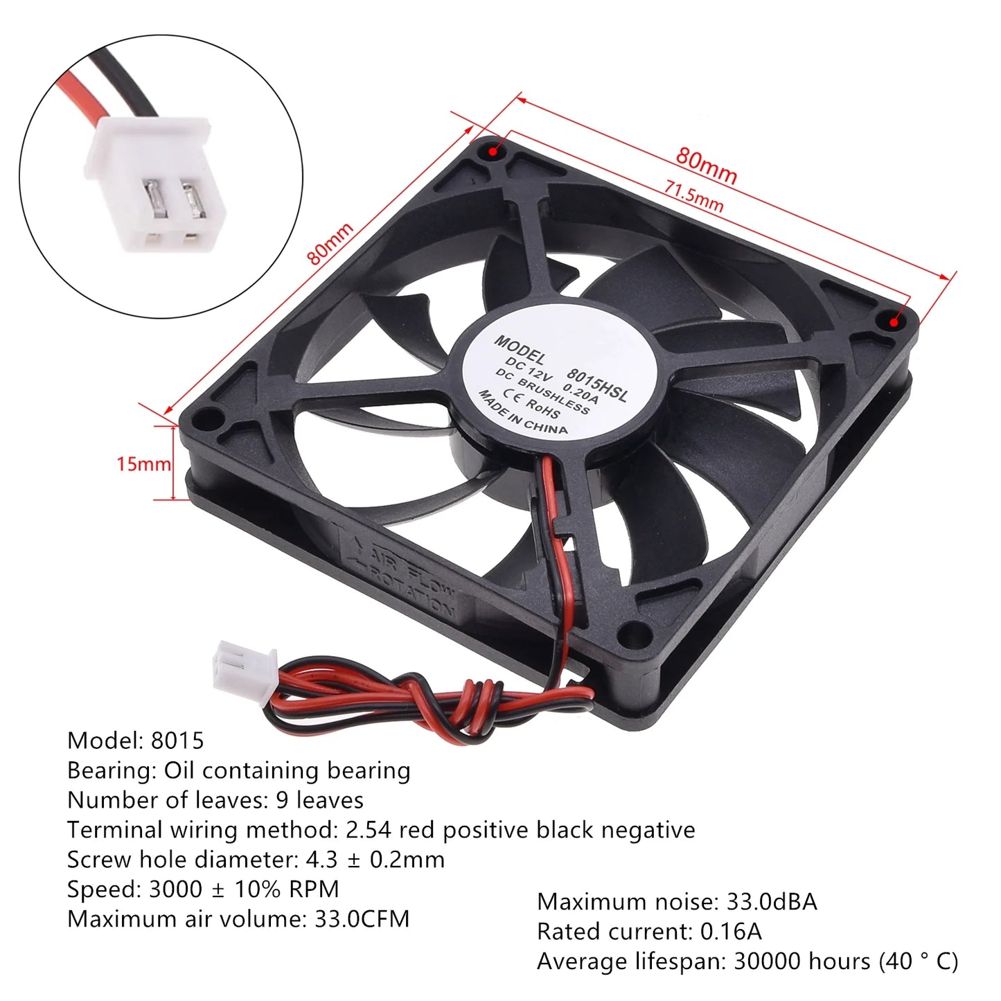 Silent DC12V Brushless Oil Content Cooling fan，for Power Supply Toy Chassis Multiple Sizes Available 2 3 4 5 6 7 8 9CM Silent