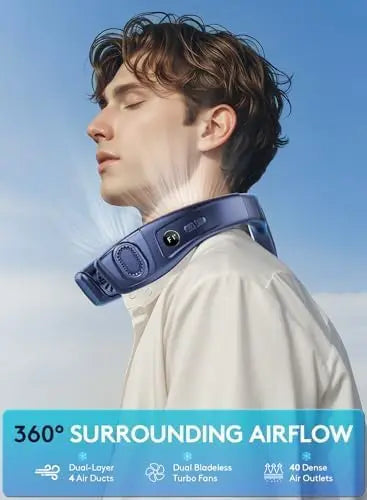 2026 New Upgrade Neck Air Conditioner Portable, 360° Up-down Airflow Neck Fans, 2 In1 Neck Fan With Cooling Plate, 6000mAh
