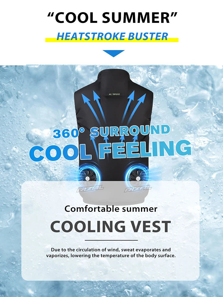 2026 Must-have Fan Vest Wearable Cooling vest Air-conditioned Clothes Breathable for Daily Commute Hiking Fishing Camping