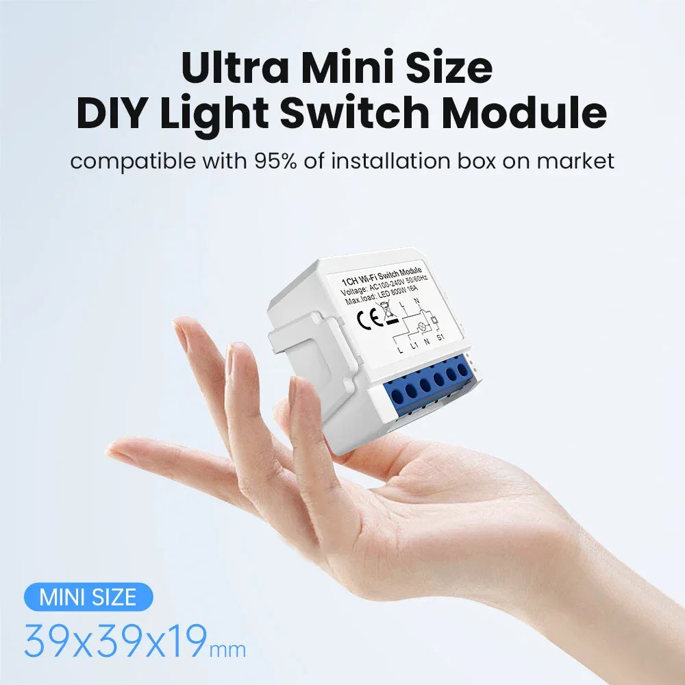 AVATTO WiFi Smart Light Switch Module，1/2/3/4 Gang DIY Breaker Neutral Wire Control Works With Tuya Alexa, Google Home
