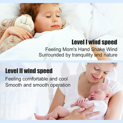 USB LED Tower Fan Bladeless Cooling Fan 2 Gear Speed Stand Up Tower Fan Portable Electric Floor Fan for Living Room Bedroom