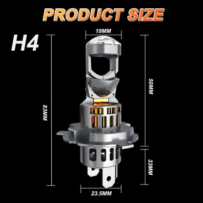 New H4 H7 LED Projector Lens Headlight 5500000LM Wireless Plug And Play CANBUS Car Lights 1:1 Design 800% Brightness Headlamp