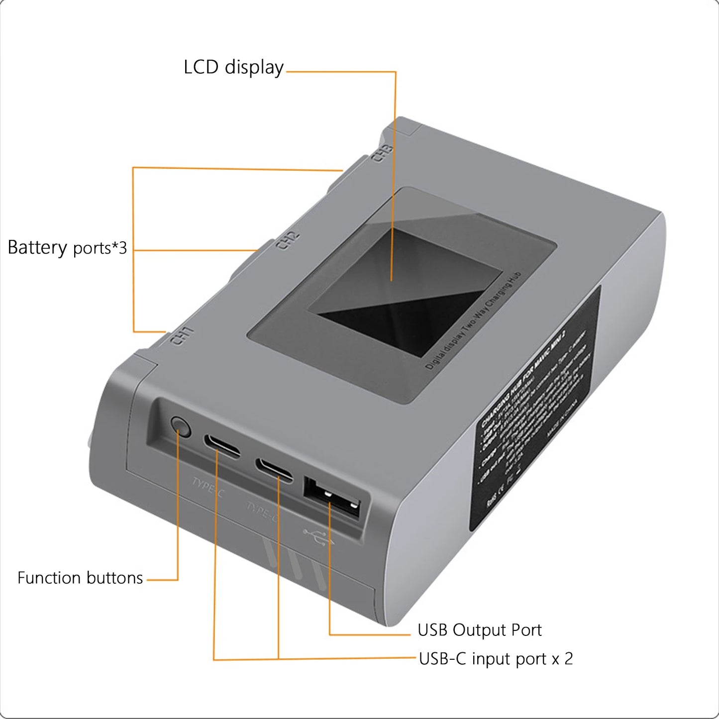 For Mavic Mini 2/SE Battery Charging Hub Drone Battery Charger Charge Three Batteries for DJI Mini SE/Mini 2 Drone Accessories