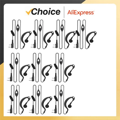 10PCS Walkie Talkie Headset QuanSheng UV-K5 Earpiece UV-K6 UV 5R Plus DM-1701 888s DMR Headphone Two Way Radio Accessories