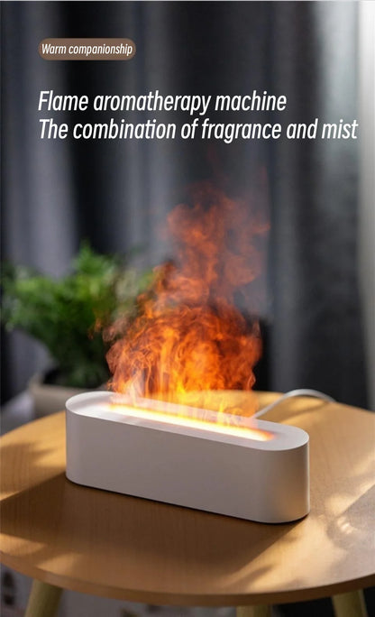 New 7 Colors Flame Lamp Air Humidifier Aromatherapy Diffuser USB Ultrasonic Cold Mist Sprayer Essential Oil Diffuser Humidifier
