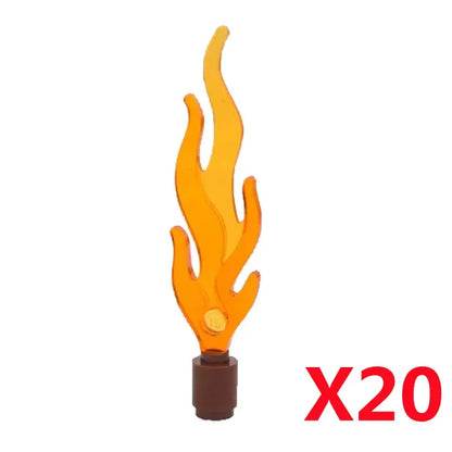 MOC Medieval Campfire Building Block Flame Wave Candle Transparent Wine Bottle Educational Toy Compatible Accessories Brick K054