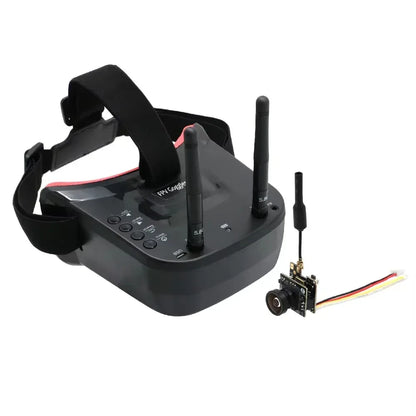 5.8G 40CH Dual Antennas FPV Goggles Monitor Video Glasses Headset HD W/ 5.8G 25mW transmitter fpv camera + Osd for Racing Drone