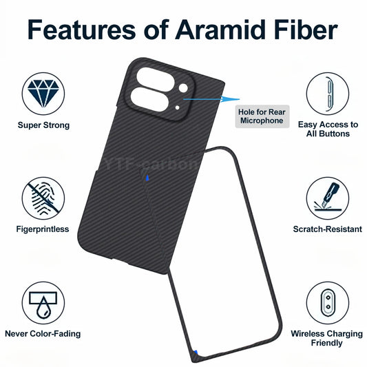 YTF-Carbon new style for Google Pixel 10 Pro fold Kevlar carbon fiber hinge protection cover ultrathin 10 Pro fold phone case