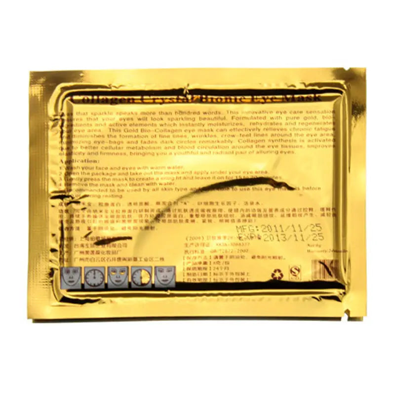 Gold Moisturizing Crystal Collagen Eye Mask Anti-Wrinkle Anti Aging Fade Dark Circles Skin Care Patch Dilute Fine Lines Mask