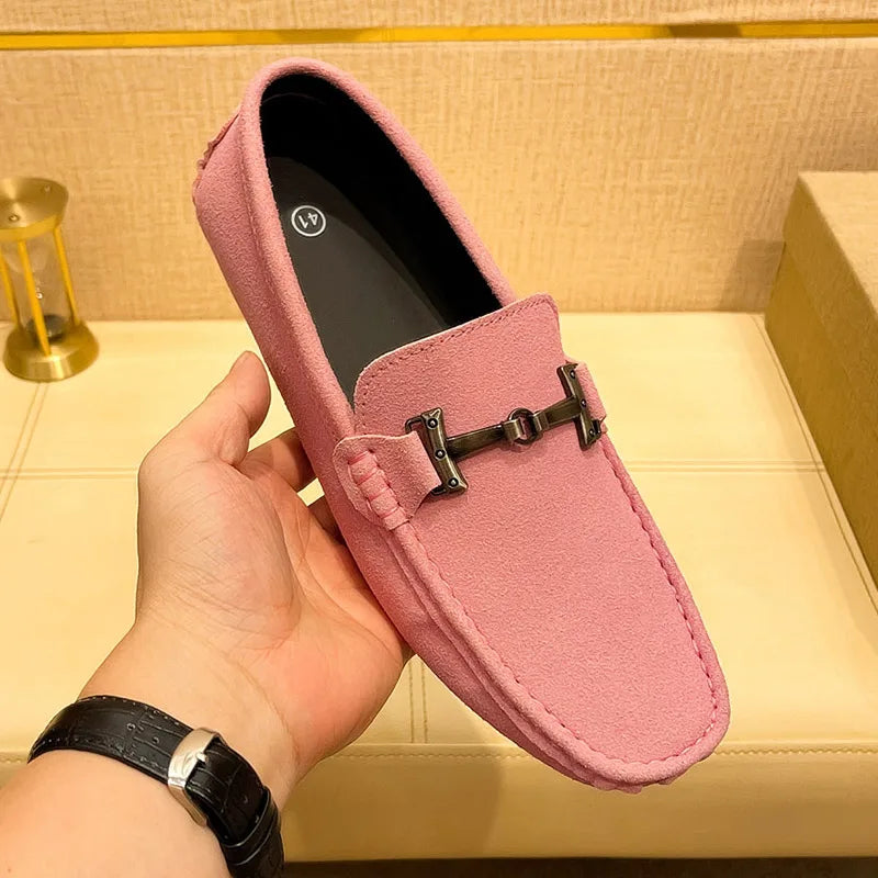 MAEDEF Suede Men Casual Shoes Lazy Shoes Male Breathable Slip-on Mens Driving Flat Shoes Comfortable Boat Shoe Loafers Moccasins