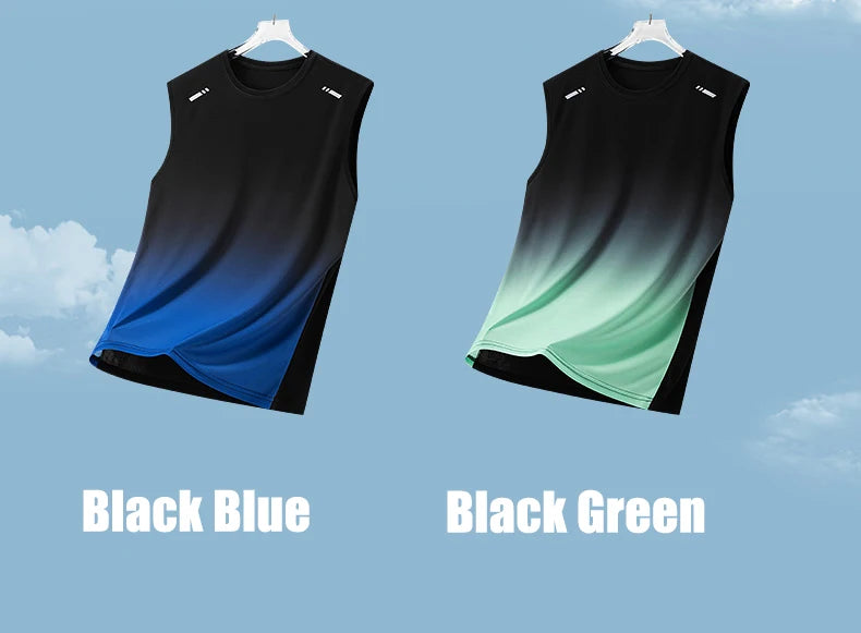 Summer Marathon Quick Dry Vest Men's Fitness Lightweight Breathable Ice Vest Men Running Moisture-Absorbent Mesh Sports Vest