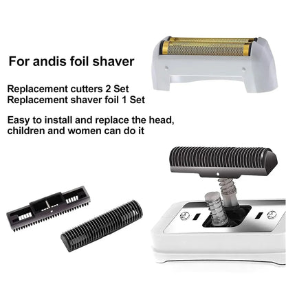 Electric Shaver Replacement Foil and Cutters Fit For Andis 17150(TS-1)，17155，17200  Replacement Accessories Head Blade