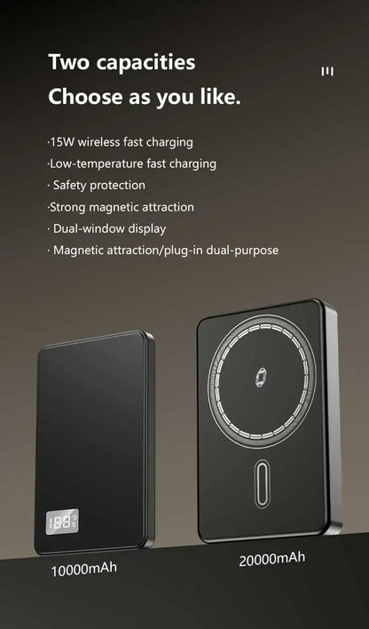Lenovo Ultra-thin 500000mAh Mobile Power Bank For MagSafe Magnetic Wireless Fast Charge Portable LED Display For iPhone Xiaomi