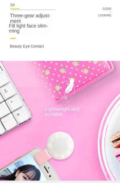 Mini Selfie Ring Light LED Flash Phone Lens Light USB Rechargeable Clip Mobile Phone Fill Lamp Women Selfie Lights
