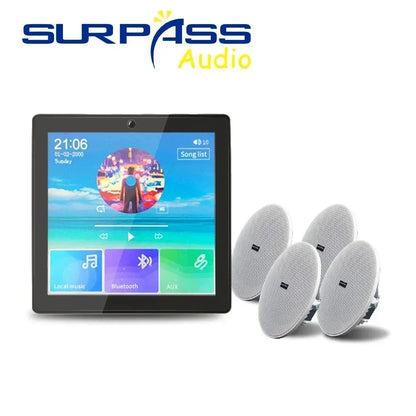 Bluetooth Wall Amplifier Smart Home Audio Mini Touch Screen 4*20W Stereo Sound Music PA System Loudspeaker Ceiling Speaker  suit