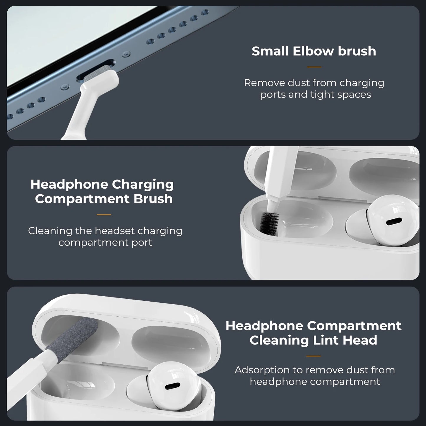 K&F Concept 20in1 iPhone AirPods Multifunction Cleaning Kits Brush Cleaning for Labtop Mobile Screen Keyboard Camera Lens