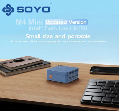 Mini PC SOYO Intel Twin Lake N150 Procesador LPDDR5 12GB RAM 512GB ROM Windows 11 Pro MiniPC WiFi 5 Desktop Computer
