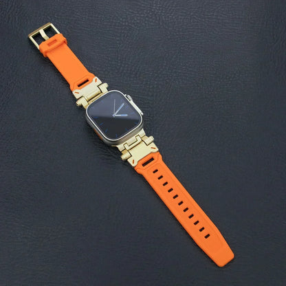 Silicone Sport Band for Apple Watch Ultra 49mm 45mm 42 44mm Rubber Strap for iWatch Series 9 8 7 se 6 5 4 ultra 2 49 Correa