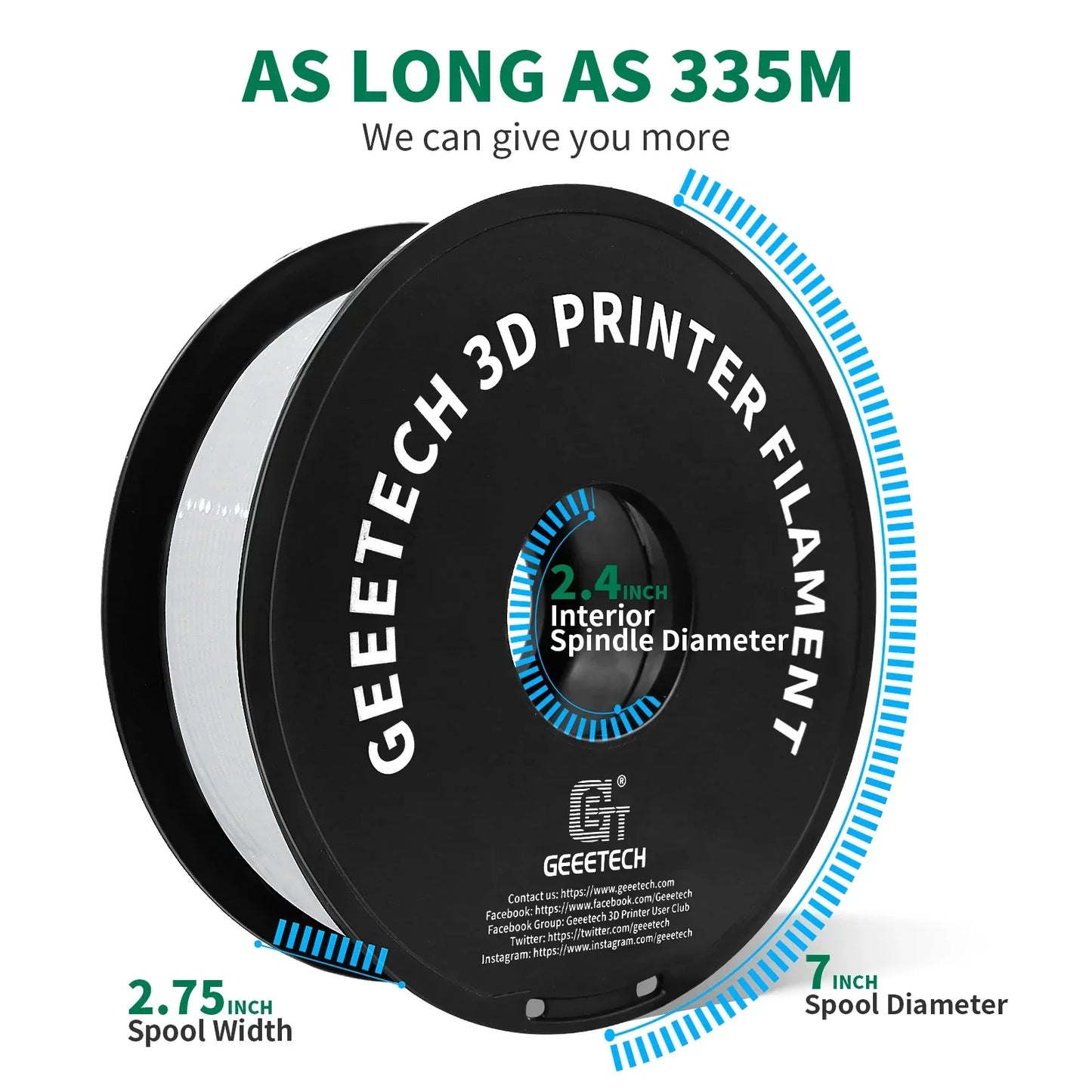 GEEETECH 1Kg 1.75mm PETG Filament For 3D Printer Filament Vacuum Packaging Overseas Warehouses Fast Ship